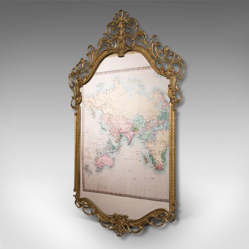 fig 2. Large Antique Wall Mirror, Italian, Gilt Metal, Hall, Bedroom, Rococo, Victorian