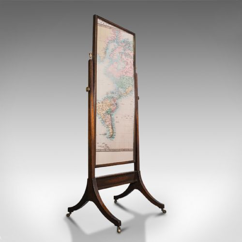 Antique Dressing Mirror, English, Oak, Glass, Bedroom, Cheval, Edwardian, C.1910