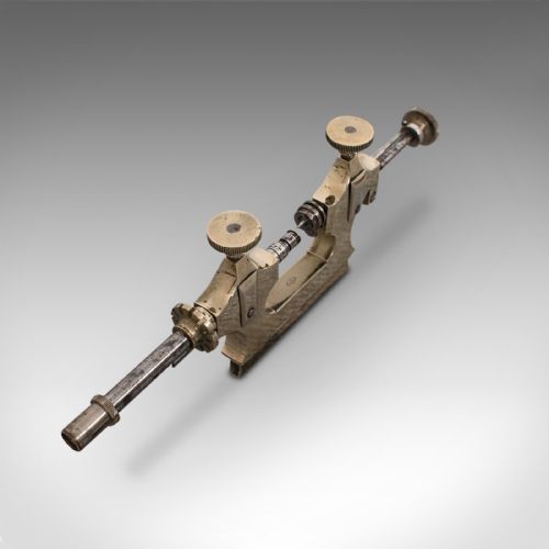 fig 2. Antique Desktop Watchmaker's Lathe, Swiss, Brass, Jacot, Craftsman's Tool, 1920