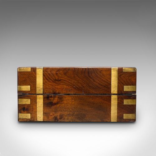 fig 5. Antique Writing Slope, English, Mahogany, Brass, Correspondence Box, Victorian