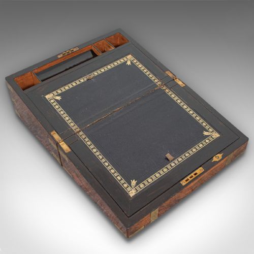 fig 6. Antique Writing Slope, English, Mahogany, Brass, Correspondence Box, Victorian