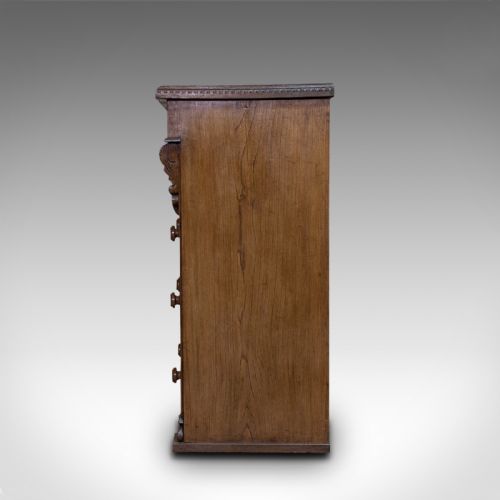 fig 3. Tall Antique Chest of Drawers, French, Oak, Bedroom, Tallboy, Victorian, C.1900