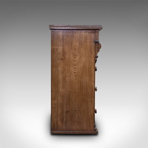 fig 4. Tall Antique Chest of Drawers, French, Oak, Bedroom, Tallboy, Victorian, C.1900