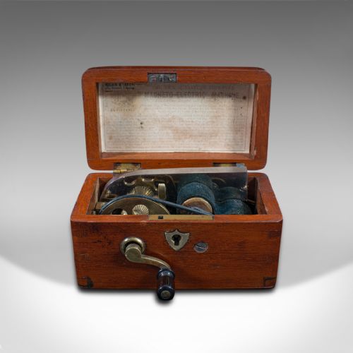fig 1. Small Antique Electric Therapy Machine, English, Scientific, Medical, Victorian