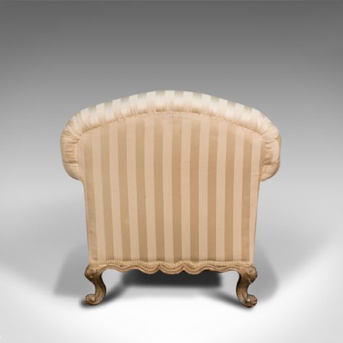 fig 5. Antique Lounge Armchair, French, Textile, Beech, Tub Seat, Late Victorian, 1900