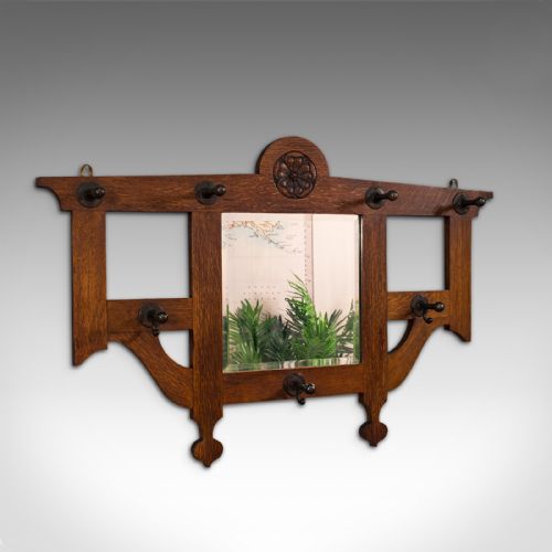 Antique Hall Mirror, Scottish, Valet, After Mackintosh, Arts & Crafts, Victorian