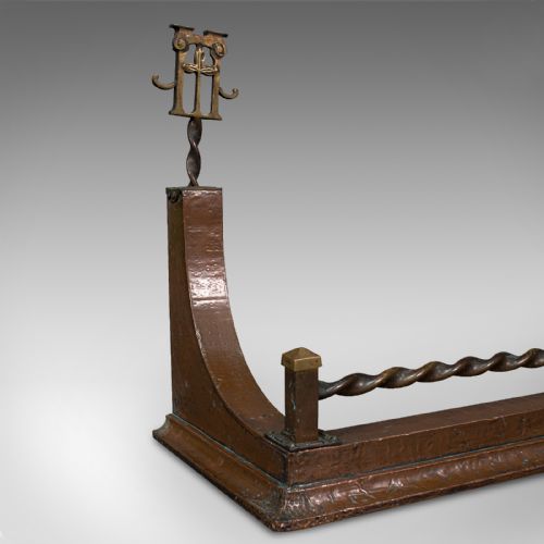 ANTIQUE ARTS CRAFTS FIRE FENDER SCOTTISH COPPER FIRESIDE KERB VICTORIAN - ADDITIONAL PHOTO 8