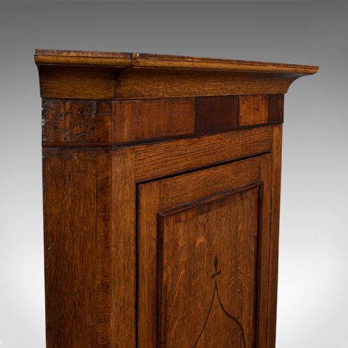 fig 6. Superb Antique Corner Cabinet, English, Oak, Mahogany, Inlay, Cupboard, Georgian