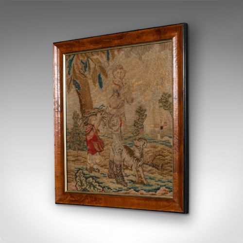 fig 2. Antique Tapestry Panel, English, Needlepoint, Burr Walnut, Decorative, C.1800