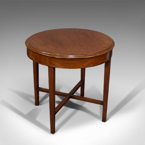 Antique Circular Coffee Table, English, Oak, Lamp, Side, Victorian, Circa 1880