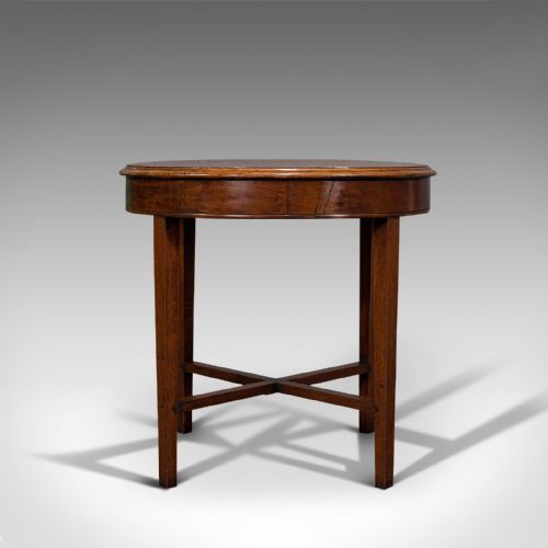 fig 2. Antique Circular Coffee Table, English, Oak, Lamp, Side, Victorian, Circa 1880