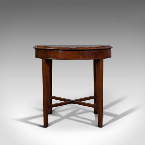 fig 3. Antique Circular Coffee Table, English, Oak, Lamp, Side, Victorian, Circa 1880