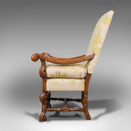 fig 3. Pair Of Antique Drawing Room Elbow Chairs, English, Walnut, Armchair, Georgian