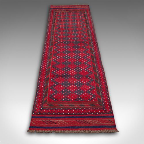 fig 1. Long Antique Meshwari Runner, Persian, Wool, Kilim, Hallway, Carpet, Circa 1900