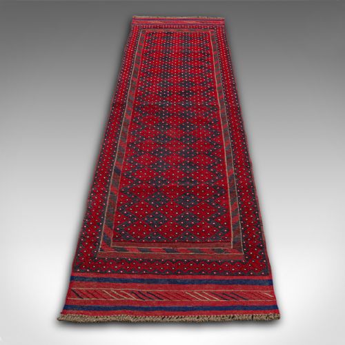 fig 4. Long Antique Meshwari Runner, Persian, Wool, Kilim, Hallway, Carpet, Circa 1900