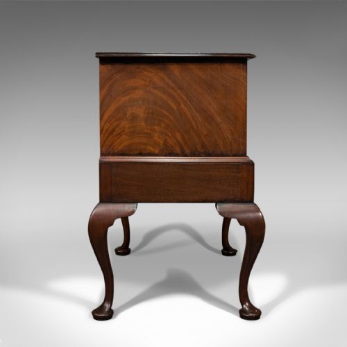 fig 3. Antique Dwarf Chest on Stand, English, Flame Mahogany, Victorian, Circa 1900