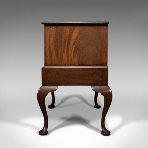 fig 4. Antique Dwarf Chest on Stand, English, Flame Mahogany, Victorian, Circa 1900