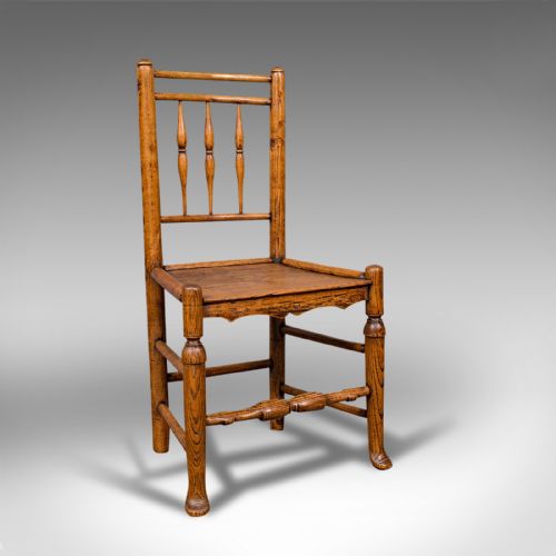 Small Antique Tanner's Chair, English, Ash, Elm, Spindle Back, Seat, Victorian