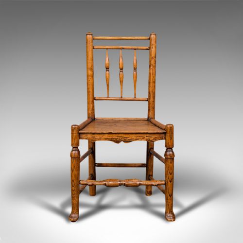 fig 1. Small Antique Tanner's Chair, English, Ash, Elm, Spindle Back, Seat, Victorian