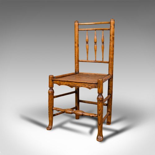 fig 2. Small Antique Tanner's Chair, English, Ash, Elm, Spindle Back, Seat, Victorian