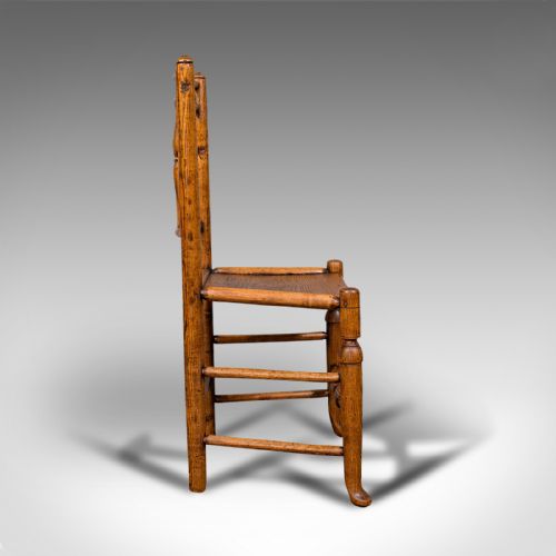 fig 3. Small Antique Tanner's Chair, English, Ash, Elm, Spindle Back, Seat, Victorian