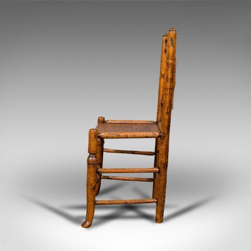 fig 4. Small Antique Tanner's Chair, English, Ash, Elm, Spindle Back, Seat, Victorian
