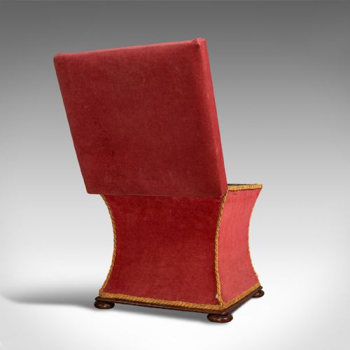 fig 4. Antique Ottoman, English, Velour, Dressing, Sewing Stool, Victorian, Circa 1890
