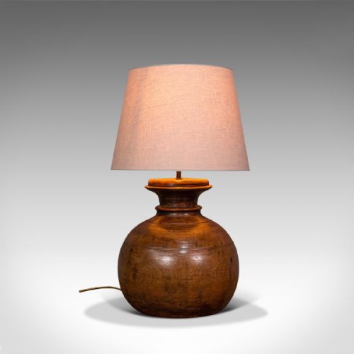 Antique Table Lamp, English, Fruitwood, Living Room Light, Victorian, Circa 1900