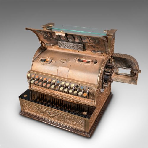 fig 5. Antique Countertop National Cash Register, American, Bronze, Shop, Edwardian