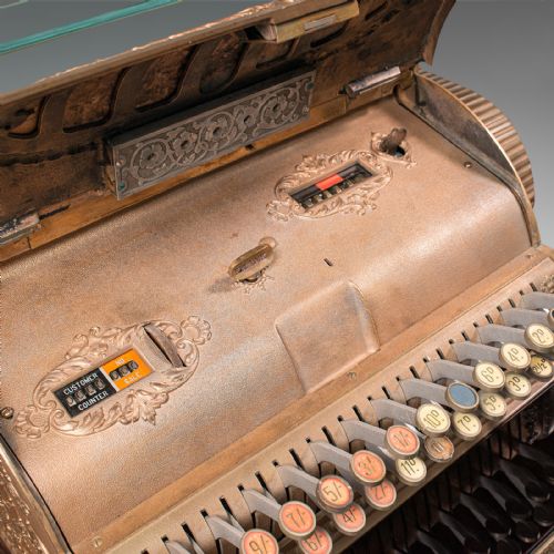 fig 6. Antique Countertop National Cash Register, American, Bronze, Shop, Edwardian