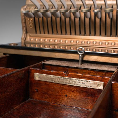 fig 8. Antique Countertop National Cash Register, American, Bronze, Shop, Edwardian