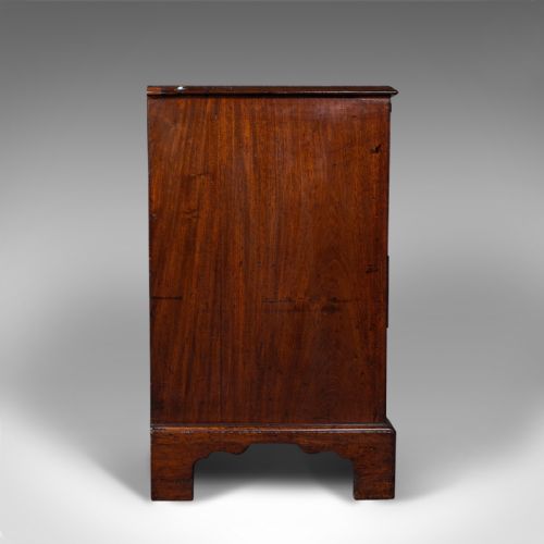 fig 2. Antique Bachelor's Chest of Drawers, English, Flame Mahogany, Georgian, C.1780