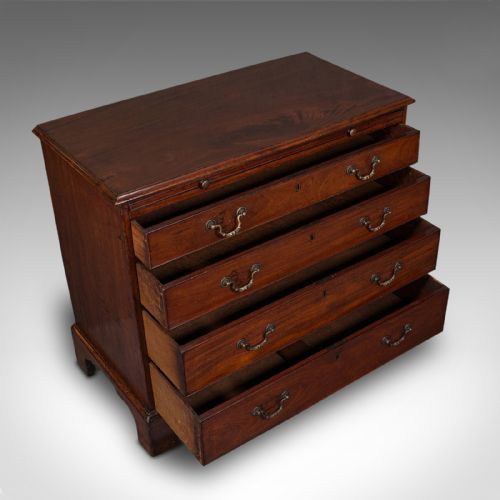 fig 6. Antique Bachelor's Chest of Drawers, English, Flame Mahogany, Georgian, C.1780