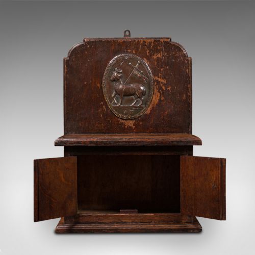 fig 2. Antique Hanging Court Box, English, Oak, Middle Temple, London, Victorian, 1900
