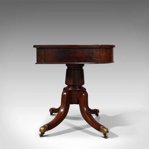 fig 2. Pair Of Antique Hall Tables, English, Mahogany, Side, Lamp, Regency, Circa 1830