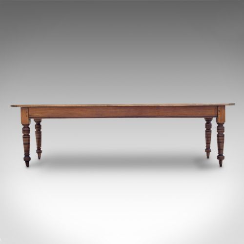 fig 1. Large Antique Farmhouse Table, English, Mahogany, Pine, Dining, Kitchen, C.1900