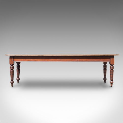 fig 4. Large Antique Farmhouse Table, English, Mahogany, Pine, Dining, Kitchen, C.1900