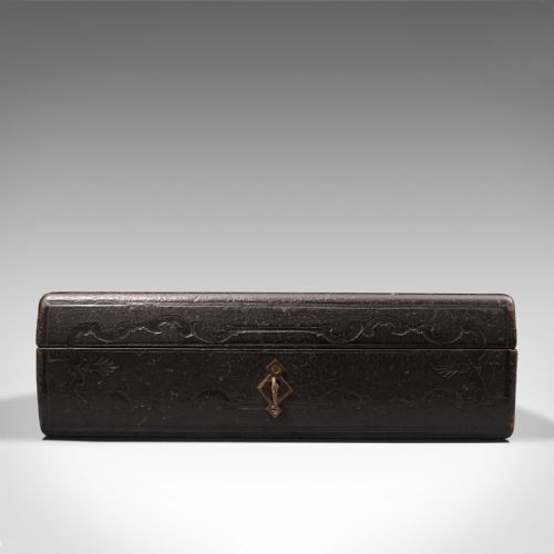 fig 1. Antique Merchant's Writing Slope, English, Leather, Correspondence Box, C.1890