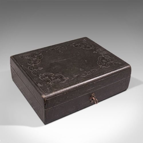 fig 4. Antique Merchant's Writing Slope, English, Leather, Correspondence Box, C.1890