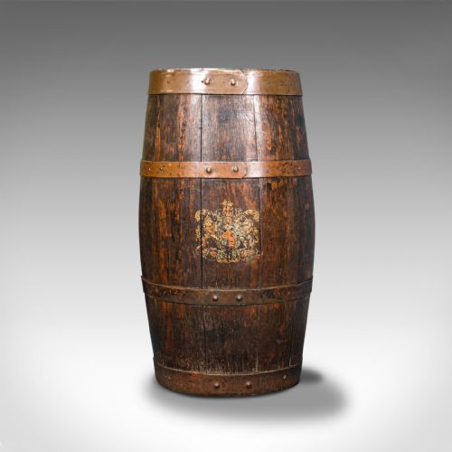 fig 1. Antique Coopered Barrel Stick Stand, English, Oak, Hallway Portico, Victorian