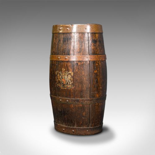 fig 2. Antique Coopered Barrel Stick Stand, English, Oak, Hallway Portico, Victorian