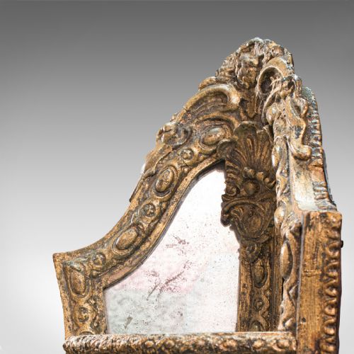 fig 4. Antique Mirrored Corner Shelf, English, Gilt Gesso, Decorative Display, Regency