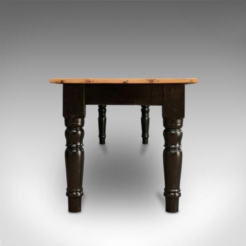 fig 2. Large Antique Farmhouse Dining Table, English, Pine, Kitchen, Victorian, C.1900