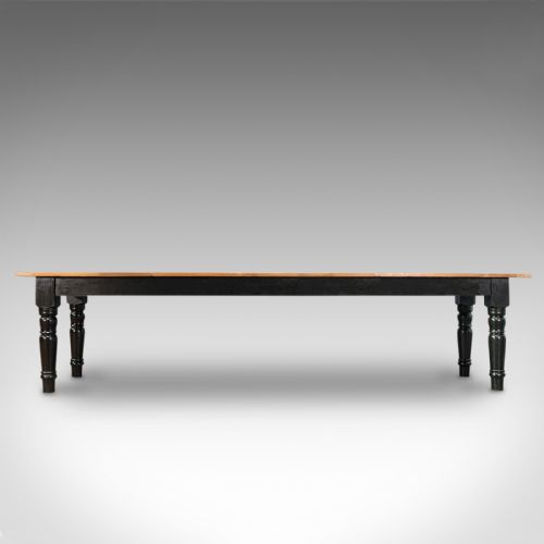 fig 3. Large Antique Farmhouse Dining Table, English, Pine, Kitchen, Victorian, C.1900