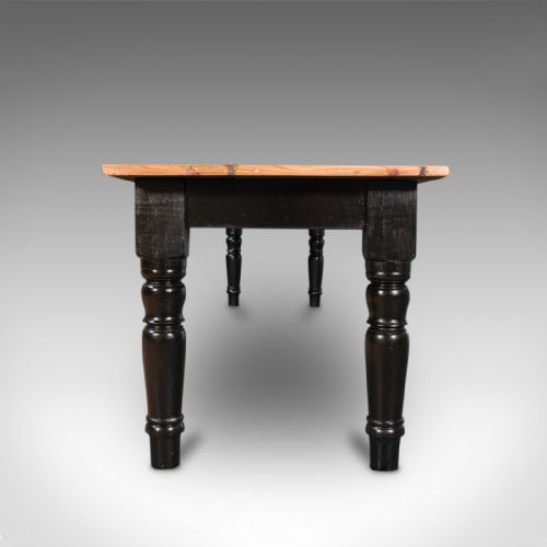 fig 5. Large Antique Farmhouse Dining Table, English, Pine, Kitchen, Victorian, C.1900