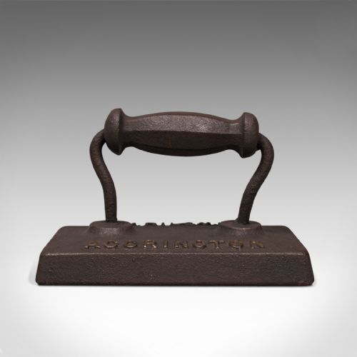 fig 1. Antique Billiard Table Iron, English, Snooker, Door Stop, EJ Riley, Circa 1920