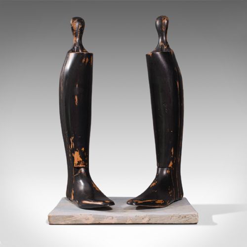 fig 1. Antique Decorative Boot Tree, English, Beech, Ornamental, Shoe Last, Edwardian