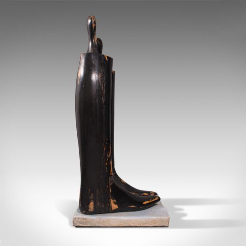 fig 3. Antique Decorative Boot Tree, English, Beech, Ornamental, Shoe Last, Edwardian
