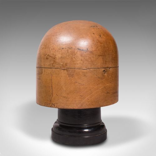 fig 2. Antique Milliner's Hat Block, English, Beech, Shop Display Stand, Edwardian