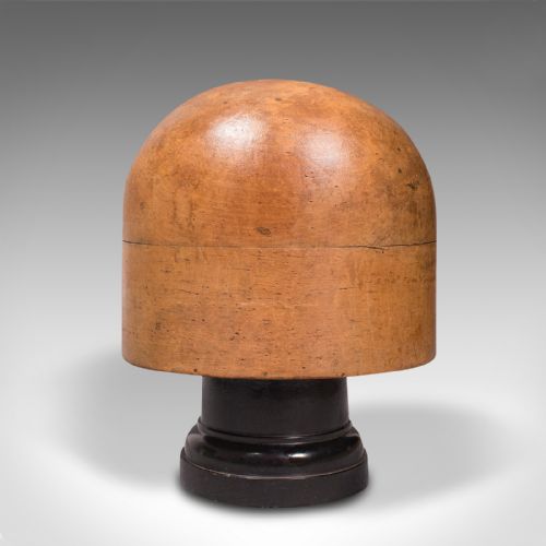 fig 3. Antique Milliner's Hat Block, English, Beech, Shop Display Stand, Edwardian